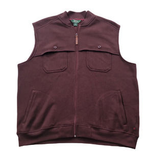 Woolrich Thistle Sweater Vest Mens 2XL Burgundy Red‎ Full Zip